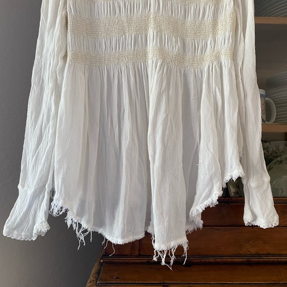 Free People White 60’s Style Blouse - Picture 9 of 12